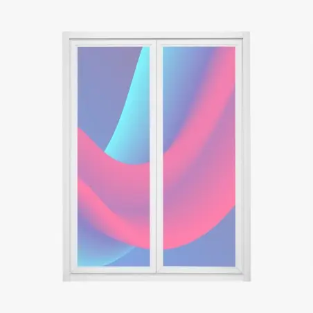 Pegatina para ventana arte ondulante en tonos neón – Pixers®