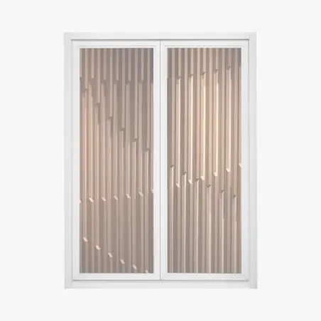 Pegatina para ventana pared de listones de madera con patrón geométrico – Pixers®