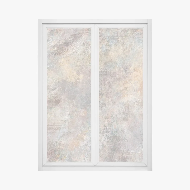 Pegatina para ventana paisaje abstracto texturizado en tonos tierra