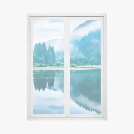 Pegatina para ventana amanecer brumoso en Lacu Rosu – Pixers®