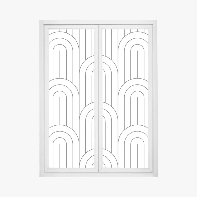 Pegatina para ventana patrón de arcos geométricos minimalista