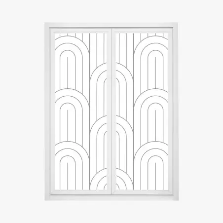 Pegatina para ventana patrón de arcos geométricos minimalista – Pixers®