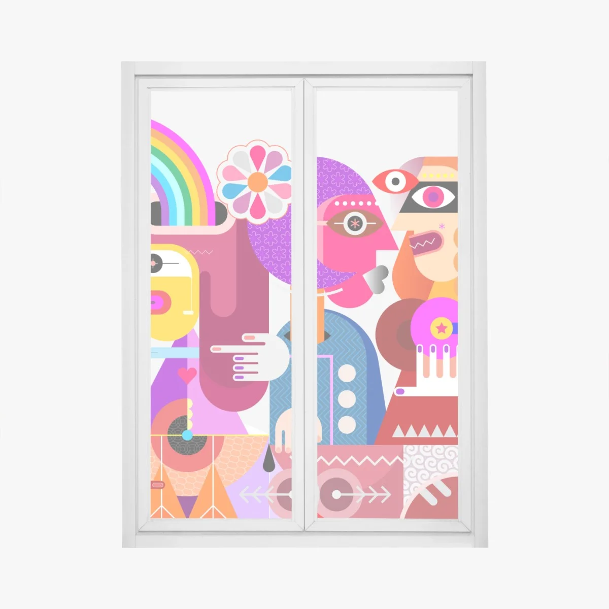 Pegatina para ventana explosión de rumores: arte abstracto con arcoíris – Pixers® Pegatina para ventana explosión de rumores: arte abstracto con arcoíris – Pixers®