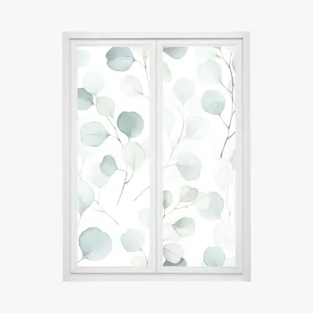 Pegatina para ventana ramas de eucalipto en acuarela – Pixers®