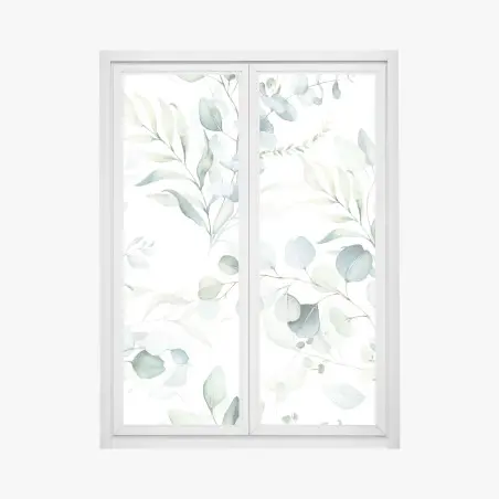Pegatina para ventana ramaje de eucalipto en acuarela – Pixers®