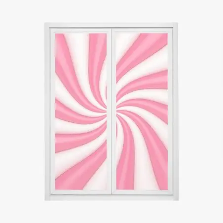 Pegatina para ventana espiral rosa y blanca vibrante – Pixers®