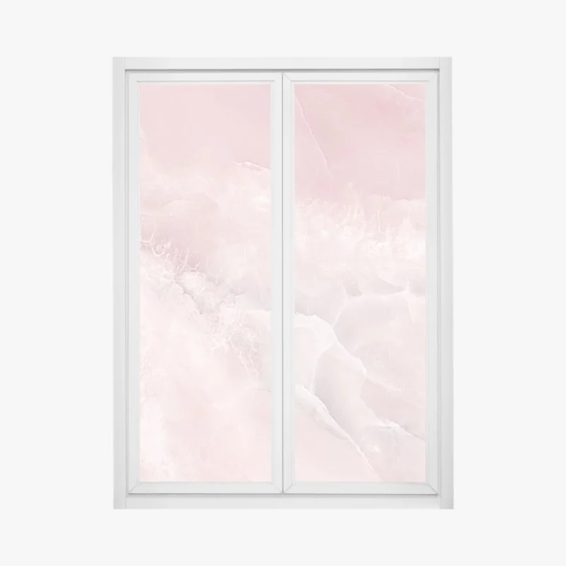 Pegatina para ventana mármol rosa etéreo para decoración