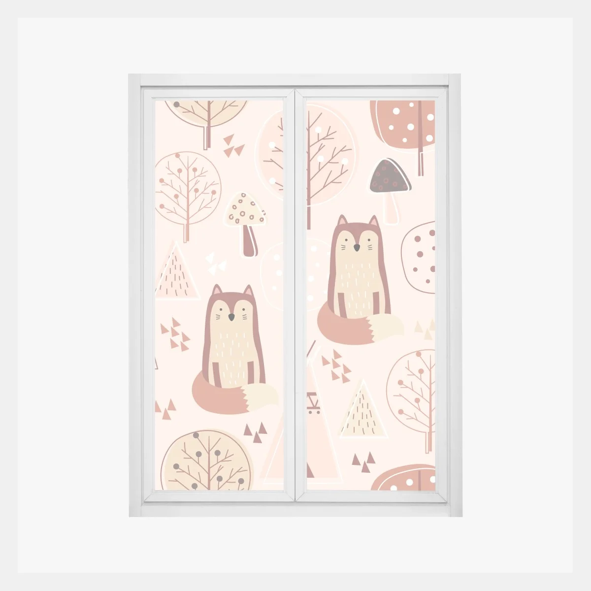 Pegatina para ventana bosque encantado de zorros en tonos pastel – Pixers® Pegatina para ventana bosque encantado de zorros en tonos pastel – Pixers®