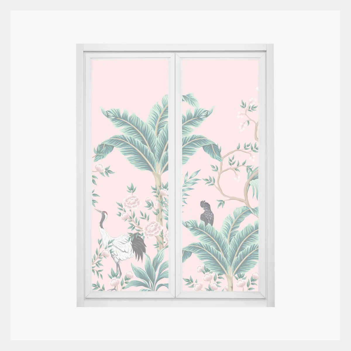 Pegatina para ventana escena tropical de aves y flores sobre fondo rosa – Pixers® Pegatina para ventana escena tropical de aves y flores sobre fondo rosa – Pixers®