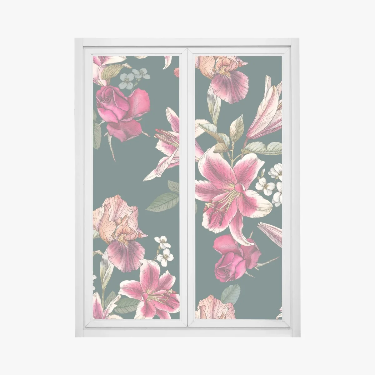 Pegatina para ventana estampado floral vintage en tonos rosa y verde oscuro – Pixers® Pegatina para ventana estampado floral vintage en tonos rosa y verde oscuro – Pixers®
