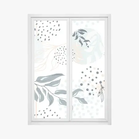 Pegatina para ventana diseño botánico en tonos pastel – Pixers®