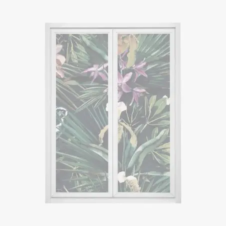 Pegatina para ventana orquídeas y palmas en acuarela – Pixers®