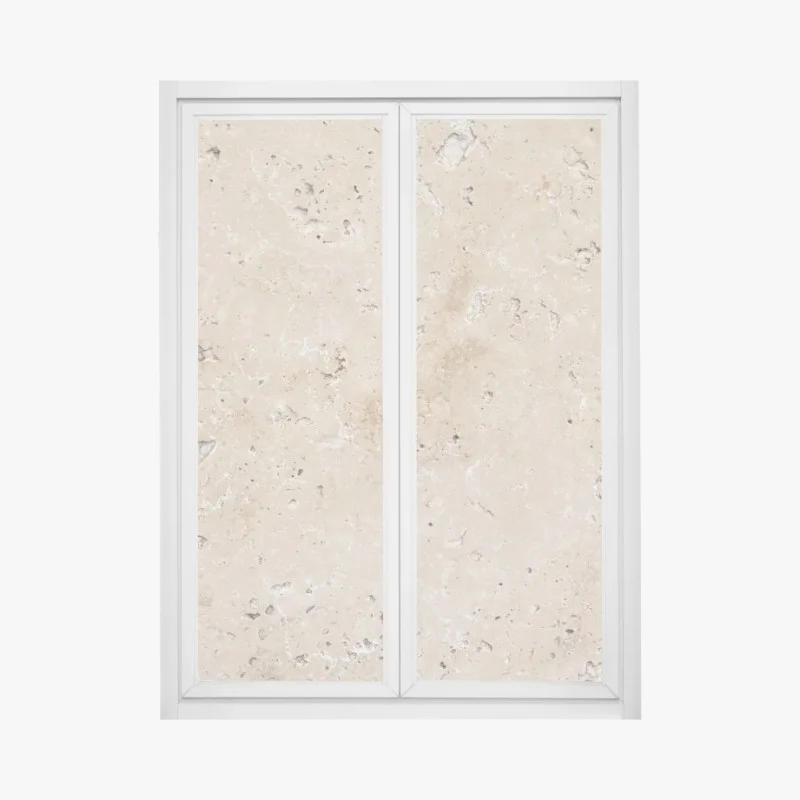 Pegatina para ventana textura de piedra travertina beige para decoración