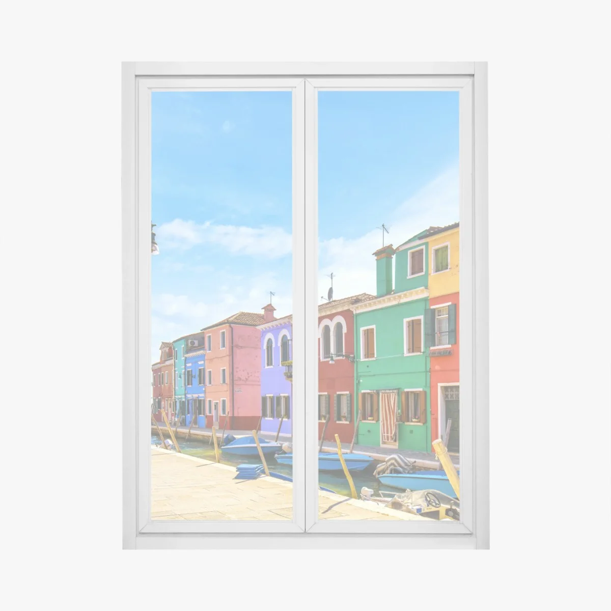 Pegatina para ventana escena vibrante del canal de Burano – Pixers® Pegatina para ventana escena vibrante del canal de Burano – Pixers®