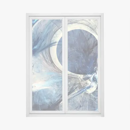 Pegatina para ventana vórtice fractal azul en movimiento – Pixers®