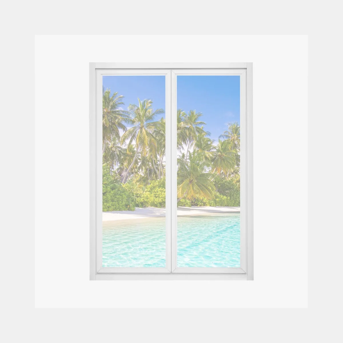 Pegatina para ventana escena de playa tropical con palmeras – Pixers® Pegatina para ventana escena de playa tropical con palmeras – Pixers®