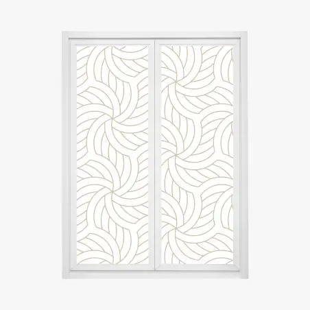 Pegatina para ventana patrón geométrico ondulado en dorado – Pixers®