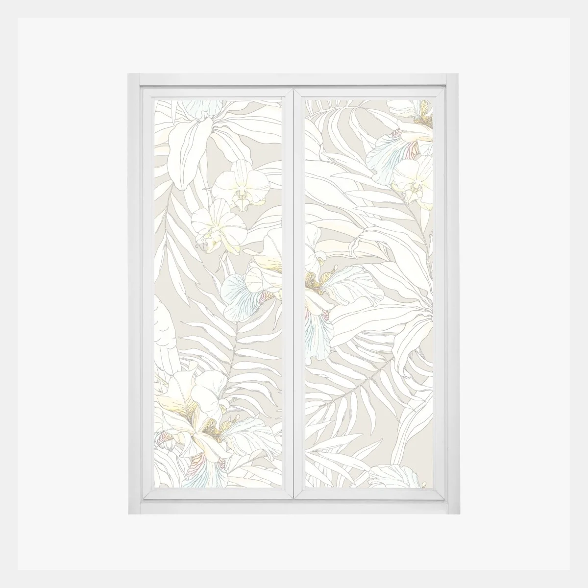 Pegatina para ventana cacatúas y orquídeas en patrón botánico – Pixers® Pegatina para ventana cacatúas y orquídeas en patrón botánico – Pixers®