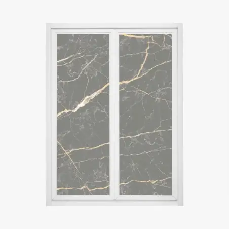 Pegatina para ventana mármol negro con vetas doradas sofisticado – Pixers®