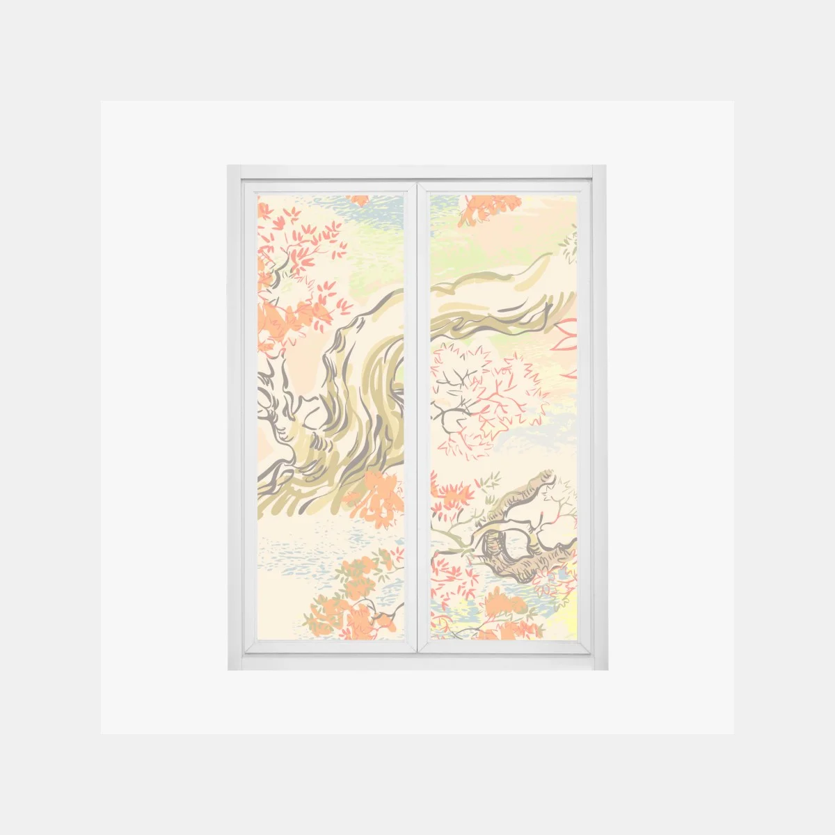 Pegatina para ventana motivo oriental de arces otoñales en tonos pastel – Pixers® Pegatina para ventana motivo oriental de arces otoñales en tonos pastel – Pixers®