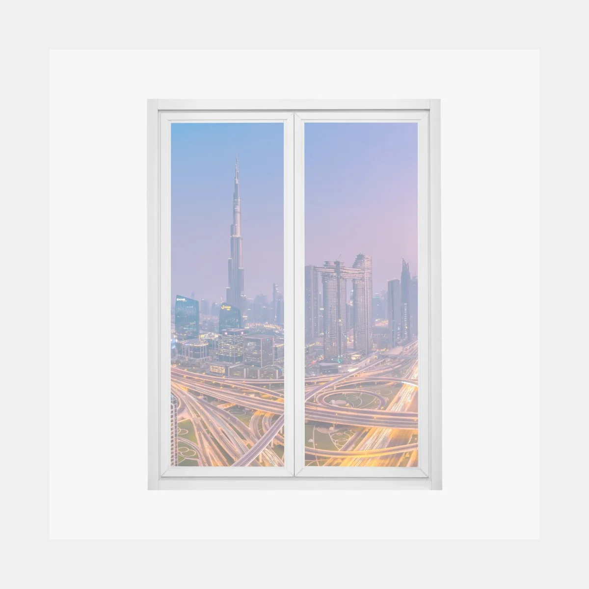 Pegatina para ventana panorama urbano de Dubái al atardecer – Pixers® Pegatina para ventana panorama urbano de Dubái al atardecer – Pixers®