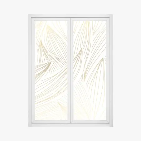 Pegatina para ventana diseño botánico dorado y minimalista – Pixers®