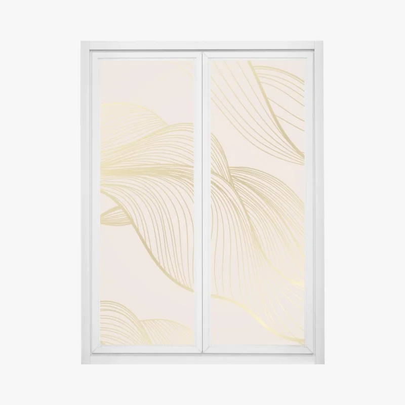 Pegatina para ventana ondas doradas sobre fondo rosa empolvado