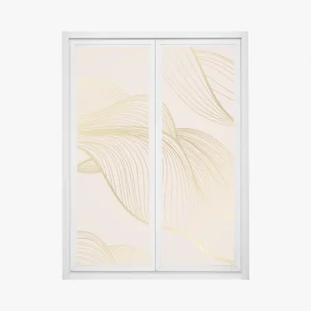 Pegatina para ventana ondas doradas sobre fondo rosa empolvado – Pixers®
