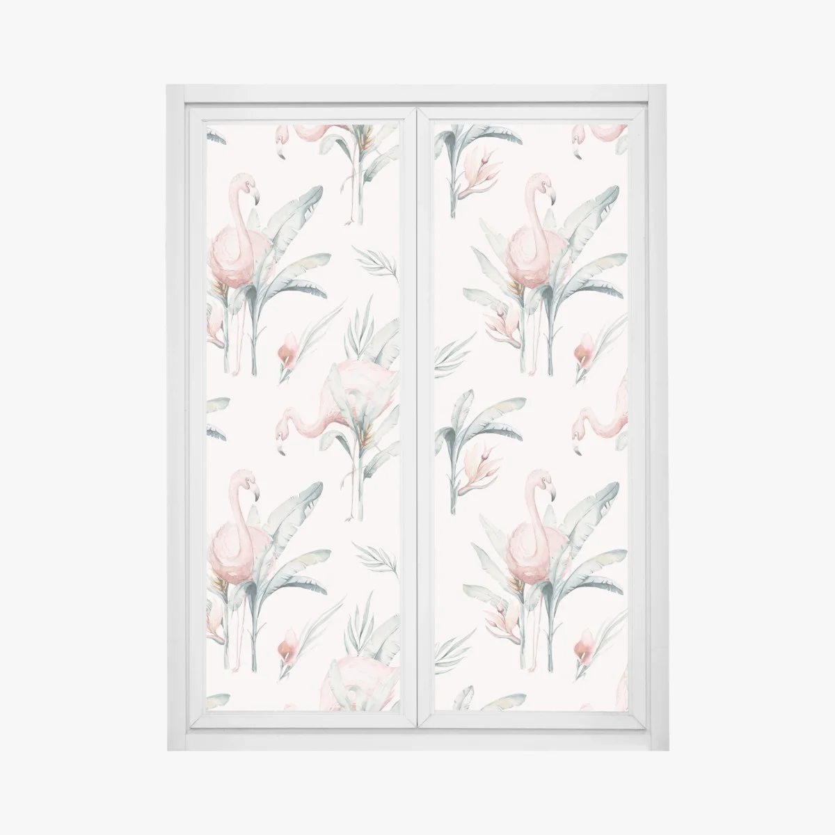 Pegatina para ventana estampado tropical de flamencos en acuarela – Pixers® Pegatina para ventana estampado tropical de flamencos en acuarela – Pixers®