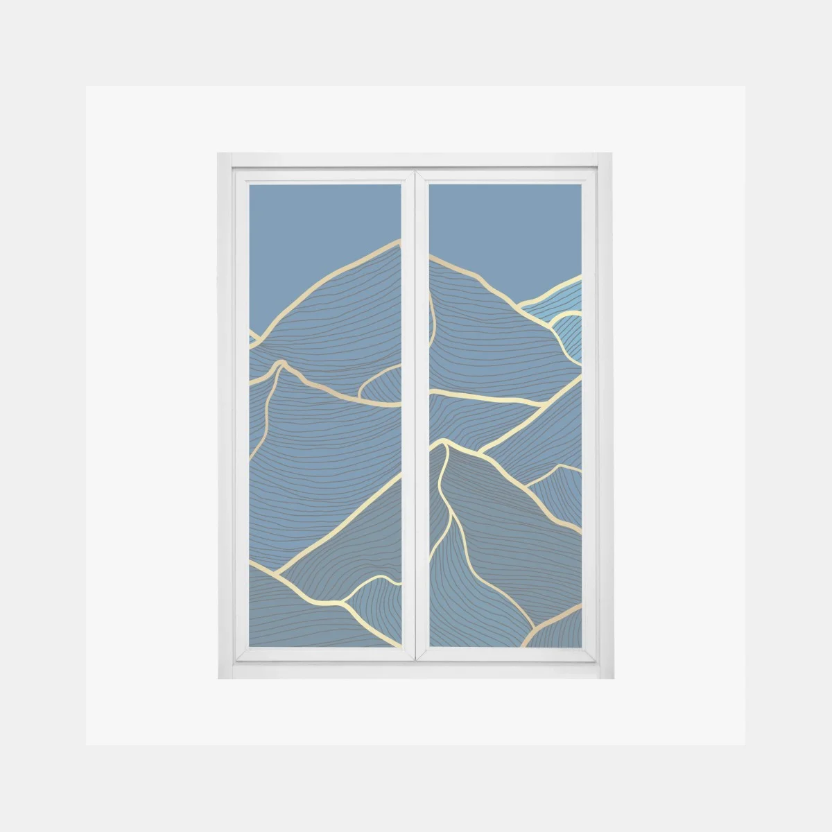 Pegatina para ventana paisaje montañoso en líneas doradas – Pixers® Pegatina para ventana paisaje montañoso en líneas doradas – Pixers®