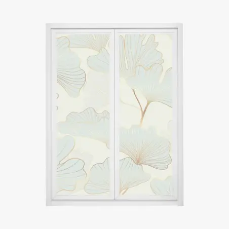 Pegatina para ventana patrón elegante de hojas de ginkgo doradas – Pixers®