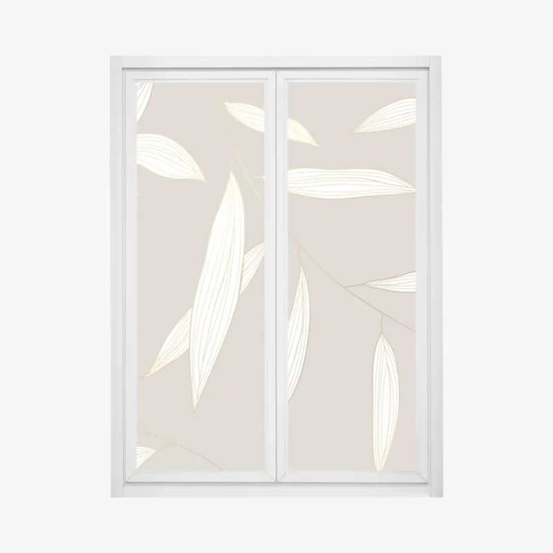 Pegatina para ventana motivo botánico elegante en tonos neutros