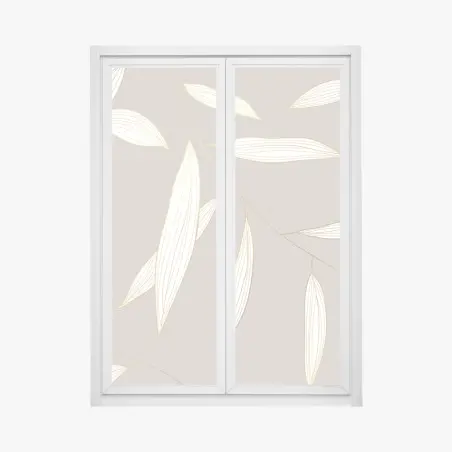 Pegatina para ventana motivo botánico elegante en tonos neutros – Pixers®