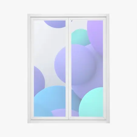 Pegatina para ventana esferas coloridas en 3d sobre fondo minimalista – Pixers®