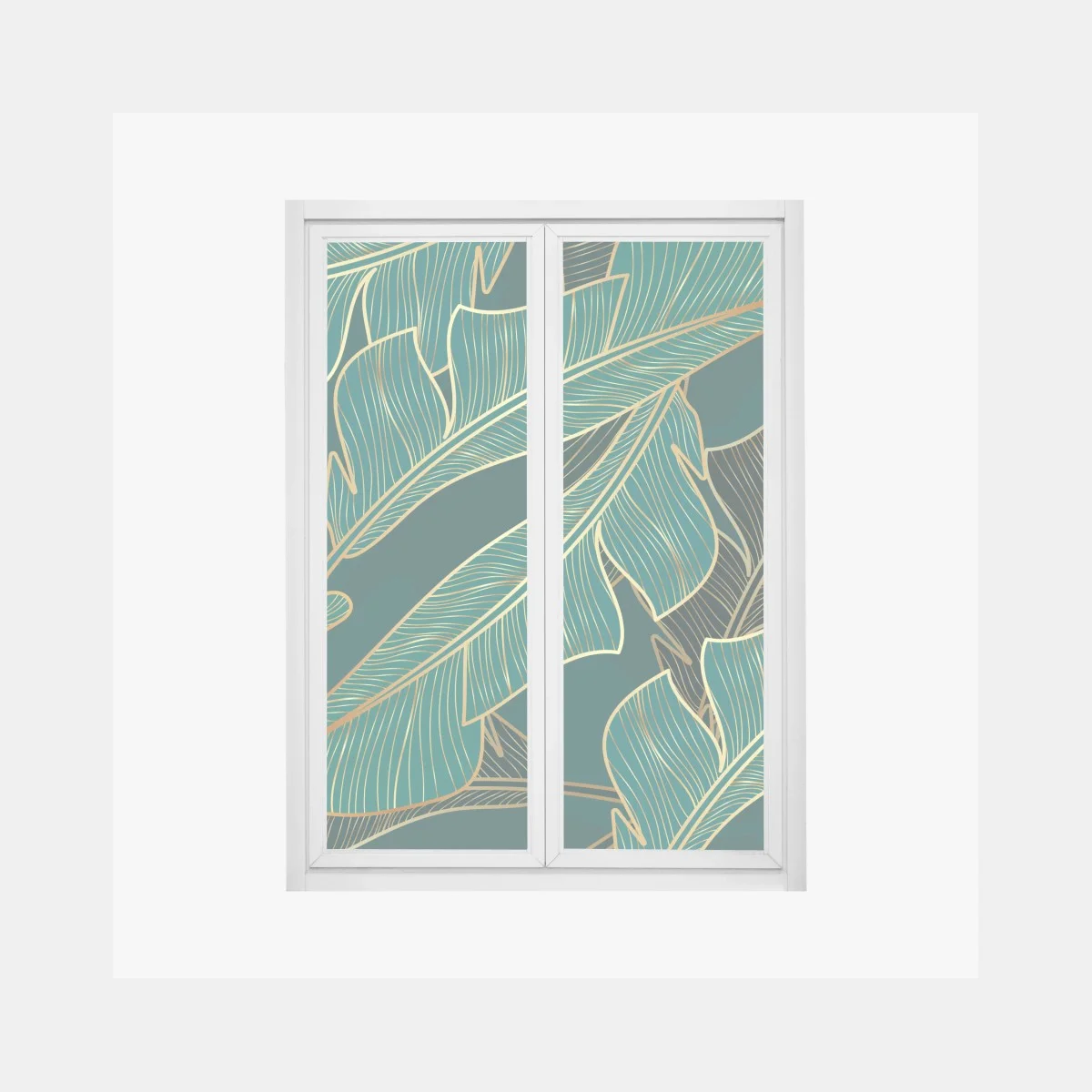 Pegatina para ventana diseño de hojas tropicales doradas sobre fondo verde oscuro – Pixers® Pegatina para ventana diseño de hojas tropicales doradas sobre fondo verde oscuro – Pixers®