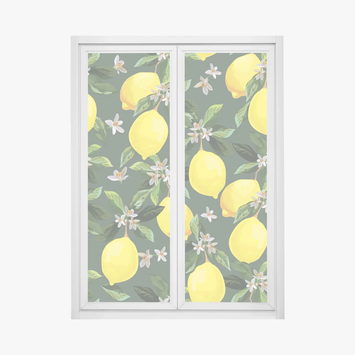 Pegatina para ventana estampado de limones y flores sobre fondo verde – Pixers® Pegatina para ventana estampado de limones y flores sobre fondo verde – Pixers®