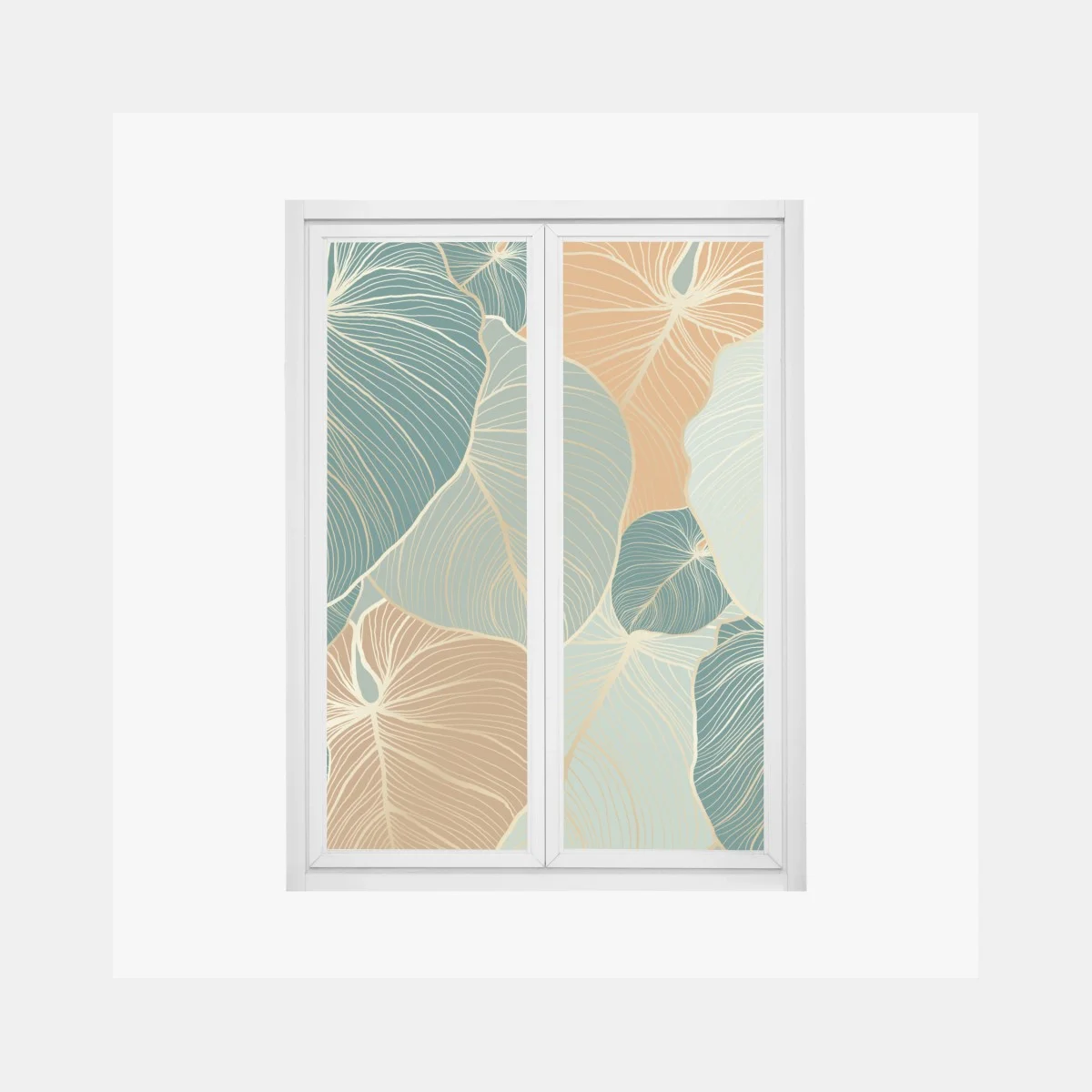 Pegatina para ventana patrón de hojas tropicales en tonos verdes y dorados – Pixers® Pegatina para ventana patrón de hojas tropicales en tonos verdes y dorados – Pixers®
