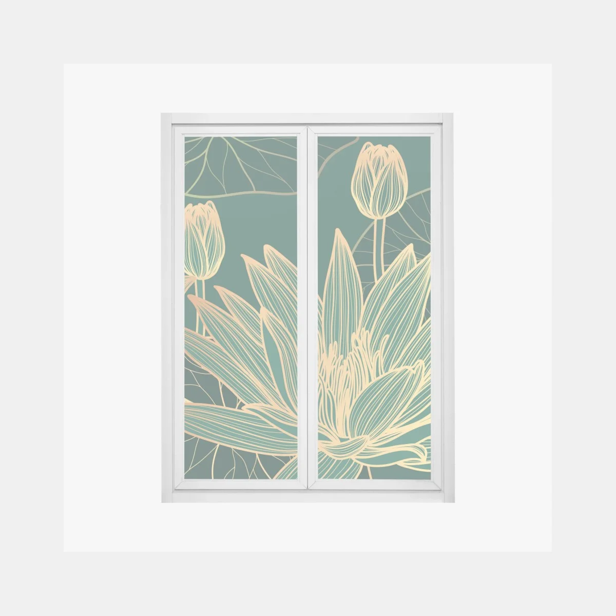 Pegatina para ventana lotos dorados sobre fondo verde – Pixers® Pegatina para ventana lotos dorados sobre fondo verde – Pixers®
