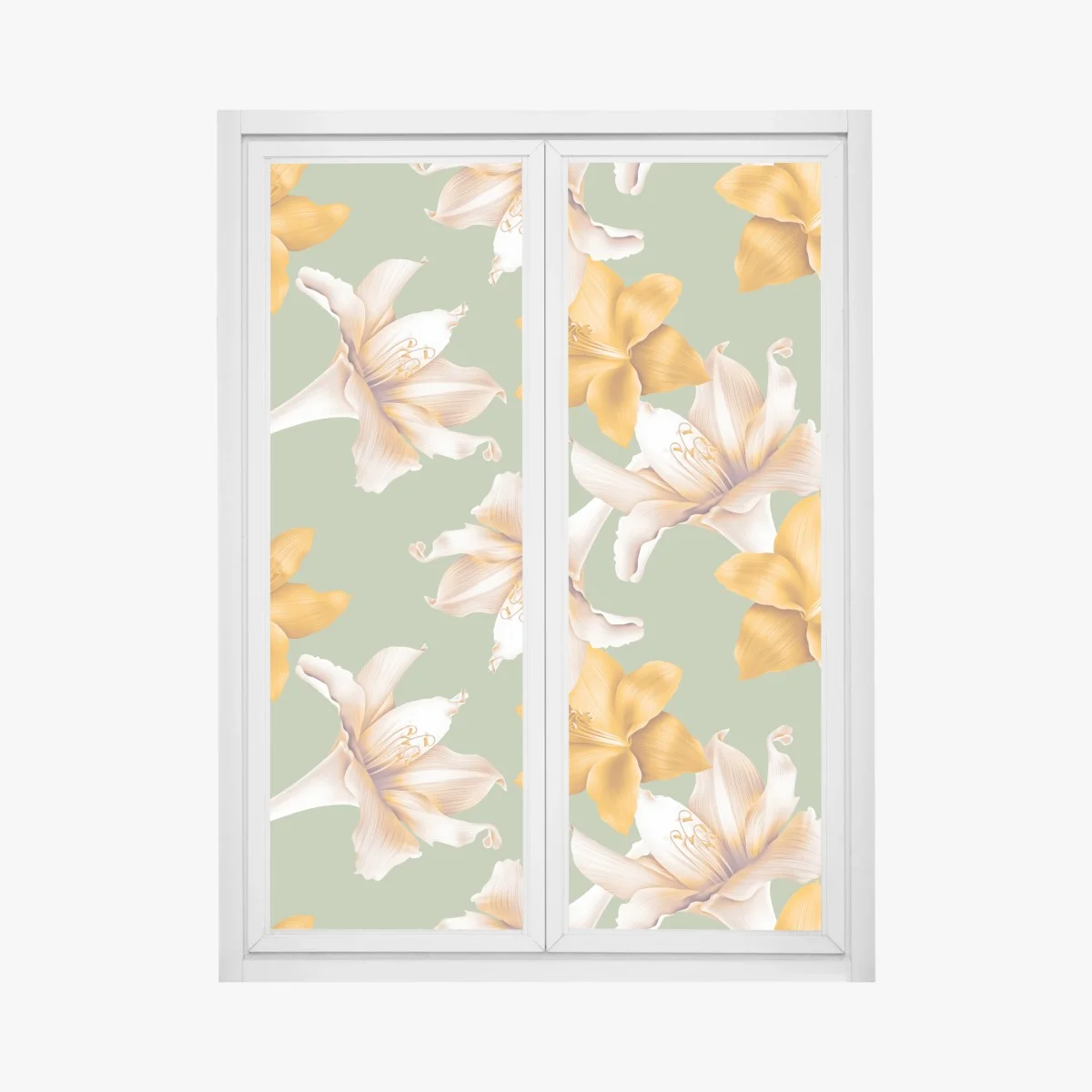 Pegatina para ventana diseño de lirios dorados sobre fondo verde – Pixers® Pegatina para ventana diseño de lirios dorados sobre fondo verde – Pixers®
