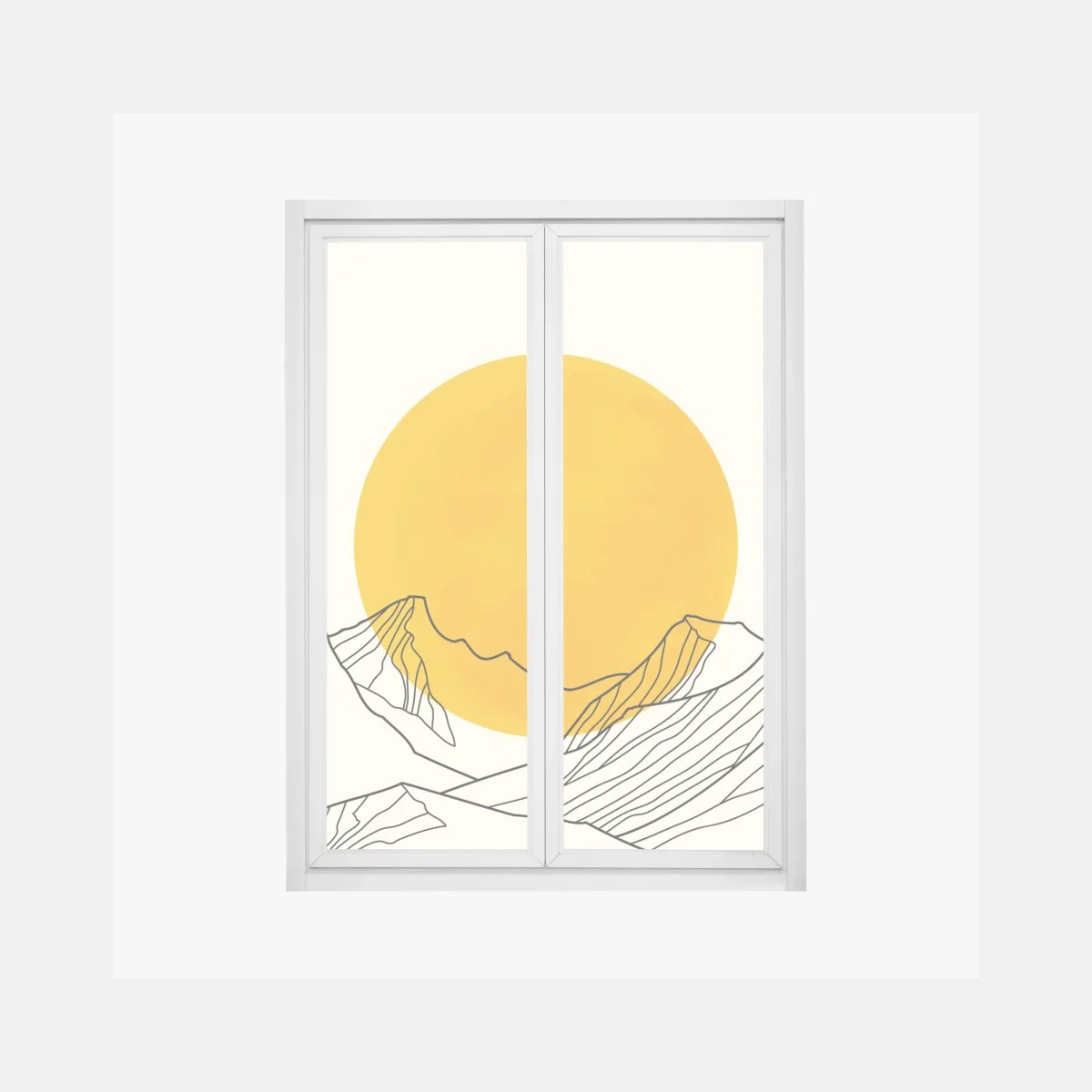 Pegatina para ventana sol dorado sobre montañas minimalistas – Pixers® Pegatina para ventana sol dorado sobre montañas minimalistas – Pixers®