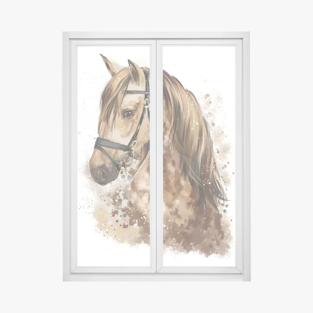 Pegatina para ventana retrato en acuarela de caballo alazán – Pixers® Pegatina para ventana retrato en acuarela de caballo alazán – Pixers®