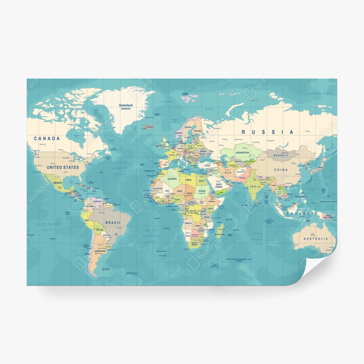 Fotomural mapa político del mundo en tonos pastel – Pixers® Fotomural mapa político del mundo en tonos pastel – Pixers®