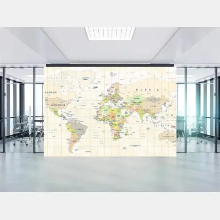 Fotomural mapa político del mundo en estilo retro – Pixers®