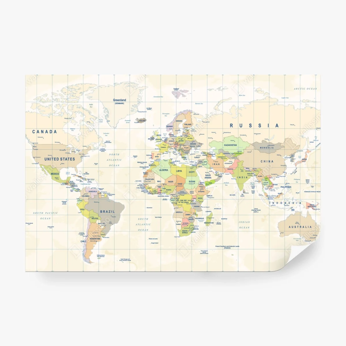 Fotomural mapa político del mundo en estilo retro – Pixers® Fotomural mapa político del mundo en estilo retro – Pixers®