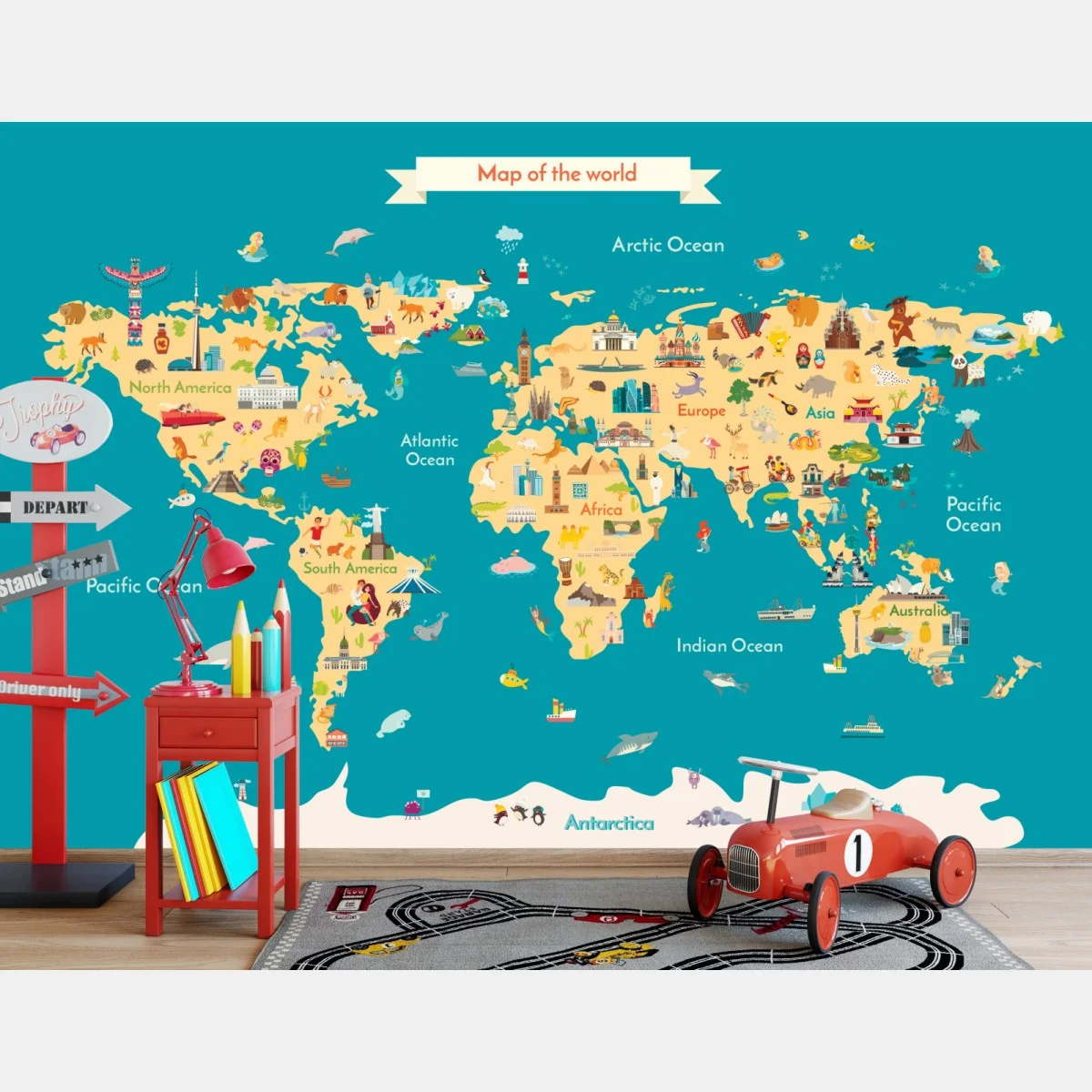 Fototapete bunte illustrierte weltkarte für kinder – Pixers® Fototapete bunte illustrierte weltkarte für kinder – Pixers®