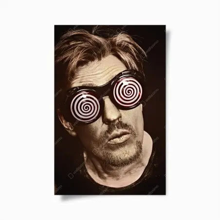 Póster retrato hipnótico con gafas en espiral – Pixers®