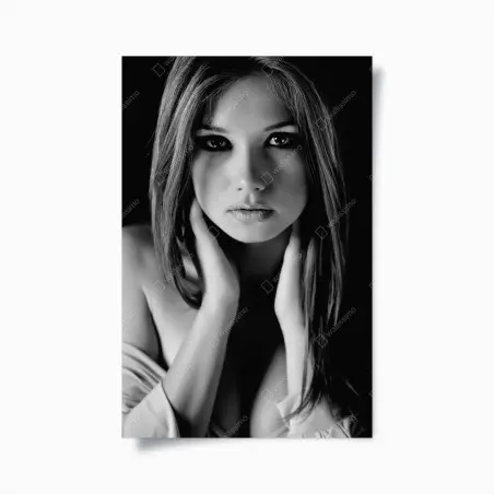 Póster mirada intensa en blanco y negro – Pixers®