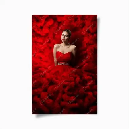 Póster elegancia en rojo vibrante – Pixers®