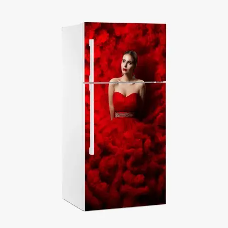 Pegatina para frigorífico elegancia en rojo vibrante – Pixers®
