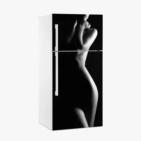 Pegatina para frigorífico silueta femenina en blanco y negro – Pixers®